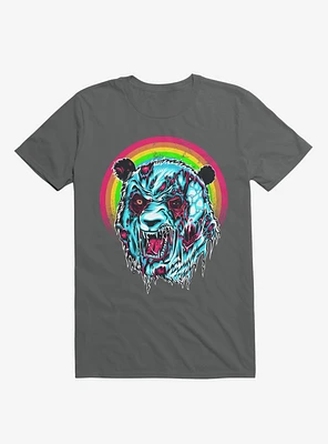 Zombie Blood Rainbow Panda Charcoal Grey T-Shirt