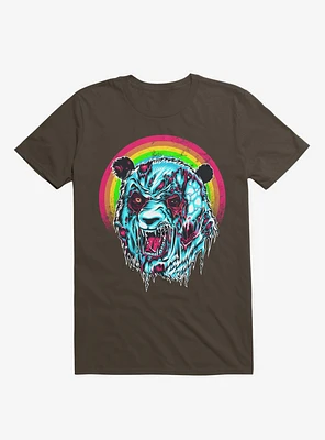 Zombie Blood Rainbow Panda Brown T-Shirt