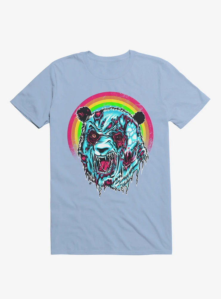 Zombie Blood Rainbow Panda Light Blue T-Shirt