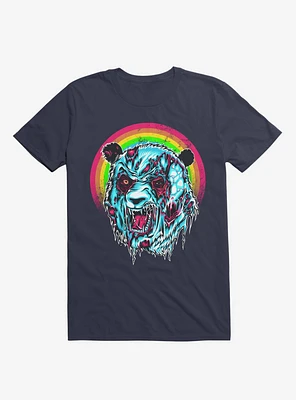 Zombie Blood Rainbow Panda Navy Blue T-Shirt