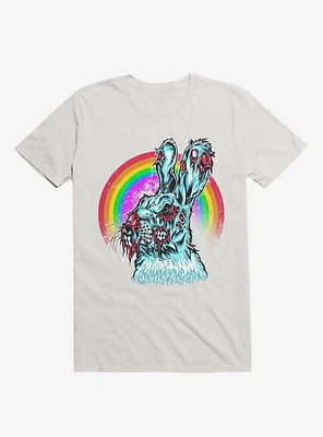 Zombie Blood Rainbow Rabbit White T-Shirt