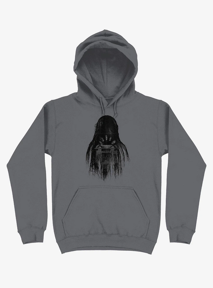 Long Horror Haunted House Hair Charcoal Grey Hoodie