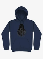 Long Horror Haunted House Hair Navy Blue Hoodie