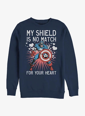 Marvel Captain America Heart Shield Crew Sweatshirt