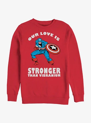 Marvel Captain America Strong Love Crew Sweatshirt