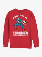 Marvel Captain America Strong Love Crew Sweatshirt