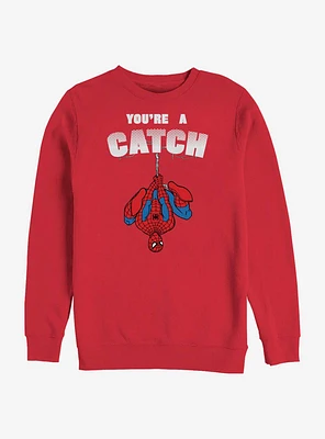 Marvel Spider-Man Catch Love Crew Sweatshirt
