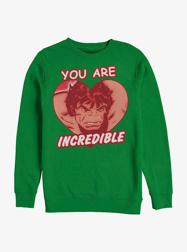 Marvel The Hulk Incredible Heart Crew Sweatshirt