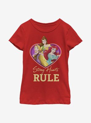 Disney Princesses Strong Hearts Rule Youth Girls T-Shirt