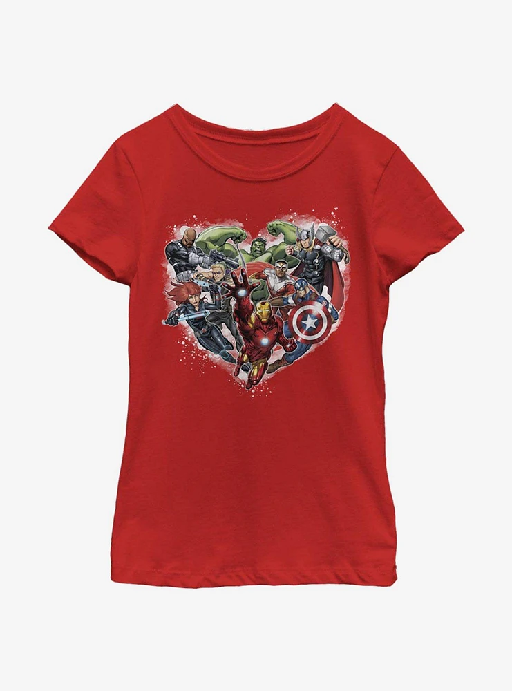 Marvel Avengers Avenger Heart Youth Girls T-Shirt