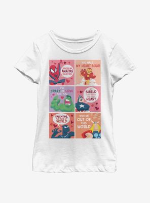 Marvel Avengers Valentine Comic Youth Girls T-Shirt