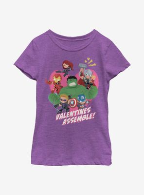 Marvel Avengers Valentines Assemble Youth Girls T-Shirt