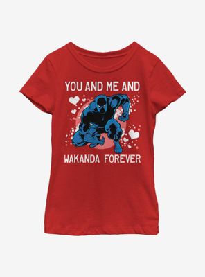 Marvel Black Panther Wakanda Love Forever Youth Girls T-Shirt
