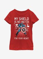 Marvel Captain America Heart Shield Youth Girls T-Shirt
