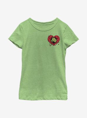 Marvel Hulk Smash Heart Youth Girls T-Shirt