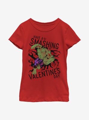 Marvel Hulk Smashing Valentine Youth Girls T-Shirt