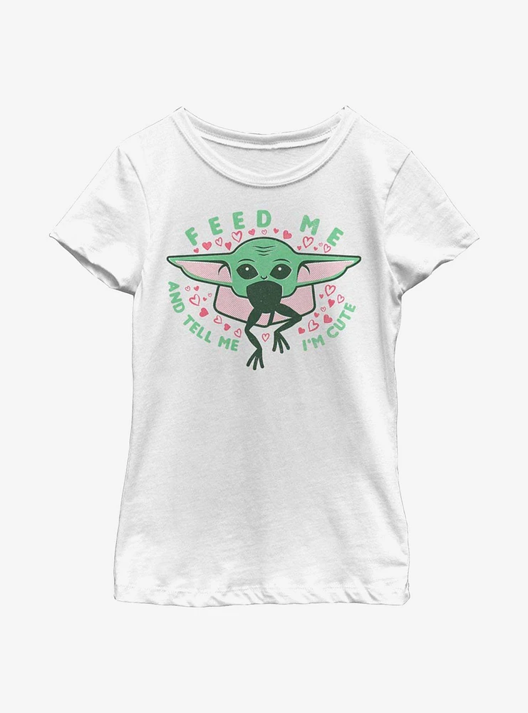 Star Wars The Mandalorian Child Feed Me And Tell I'm Cute Youth Girls T-Shirt