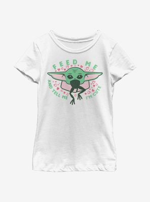 Star Wars The Mandalorian Child Feed Me And Tell I'm Cute Youth Girls T-Shirt