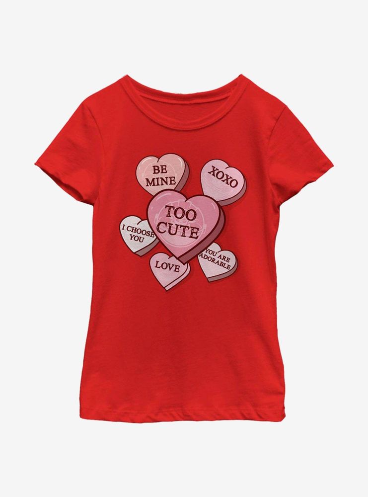 Star Wars The Mandalorian Candy Hearts Youth Girls T-Shirt