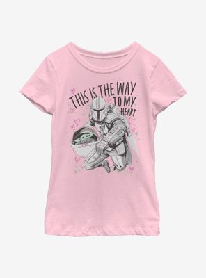 Star Wars The Mandalorian Way To My Heart Youth Girls T-Shirt