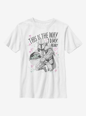 Star Wars The Mandalorian Way To My Heart Youth T-Shirt