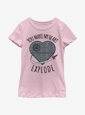 Star Wars Heart Explode Death Youth Girls T-Shirt