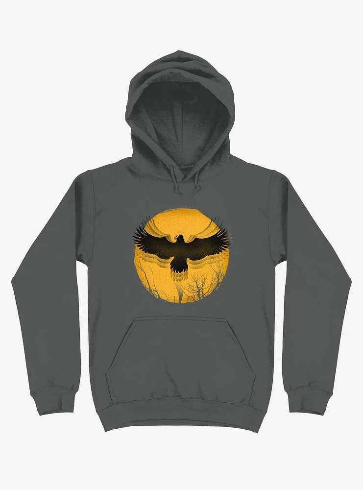 Black Bird Thunder Charcoal Grey Hoodie