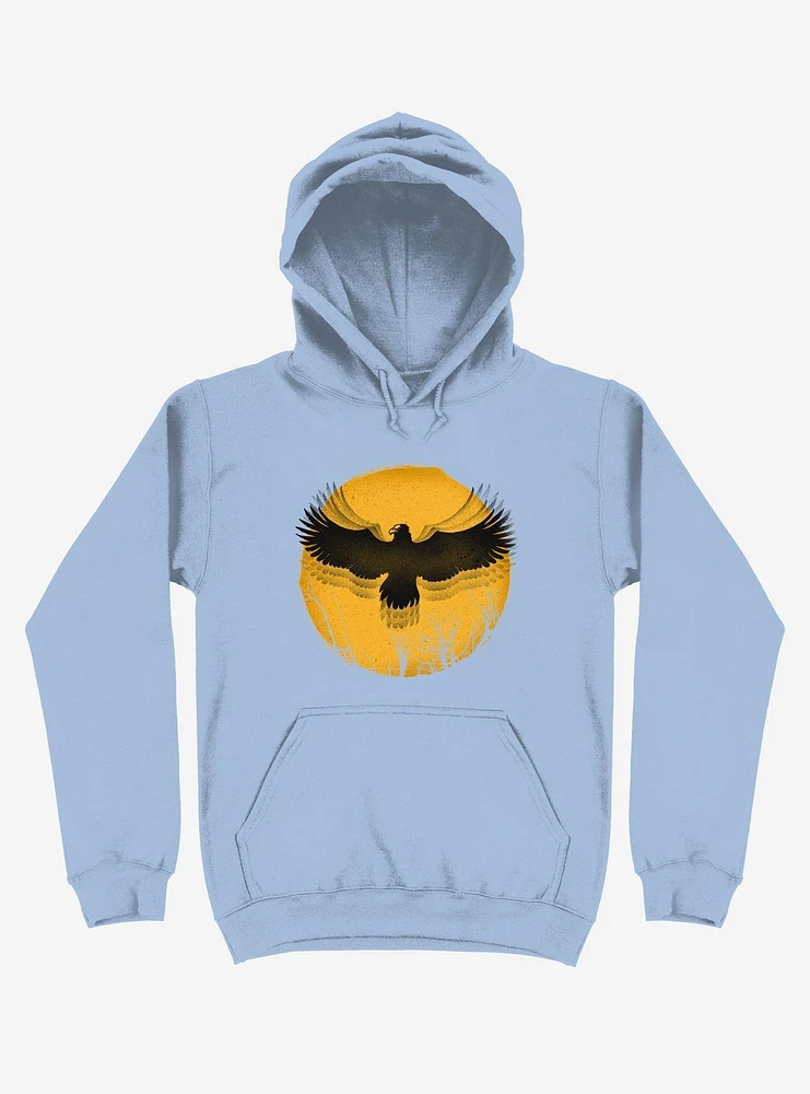 Black Bird Thunder Light Blue Hoodie