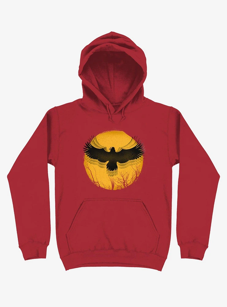 Black Bird Thunder Red Hoodie