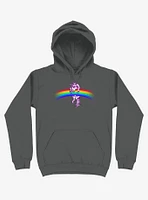 Unicorn Holding Rainbow Charcoal Grey Hoodie