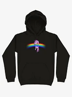 Unicorn Holding Rainbow Black Hoodie