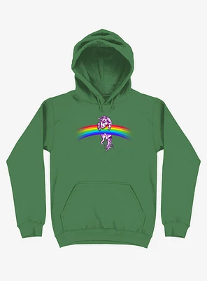 Unicorn Holding Rainbow Irish Green Hoodie