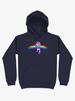 Unicorn Holding Rainbow Navy Blue Hoodie