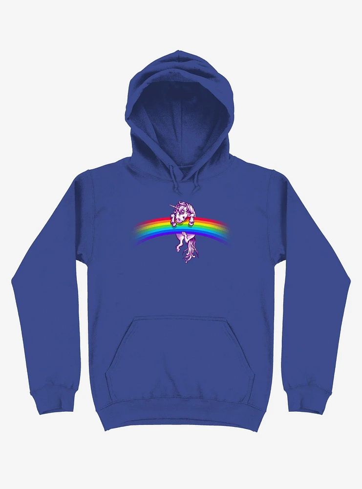 Unicorn Holding Rainbow Royal Blue Hoodie