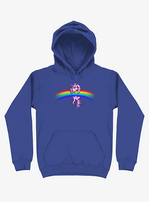 Unicorn Holding Rainbow Royal Blue Hoodie