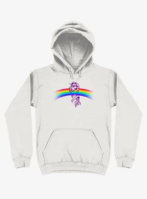 Unicorn Holding Rainbow White Hoodie