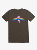 Unicorn Holding Rainbow Brown T-Shirt