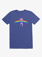 Unicorn Holding Rainbow Royal Blue T-Shirt