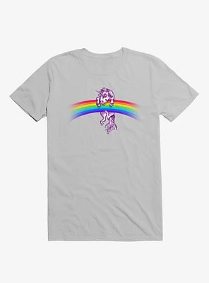 Unicorn Holding Rainbow Ice Grey T-Shirt
