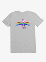 Unicorn Holding Rainbow Ice Grey T-Shirt