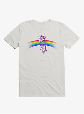 Unicorn Holding Rainbow White T-Shirt