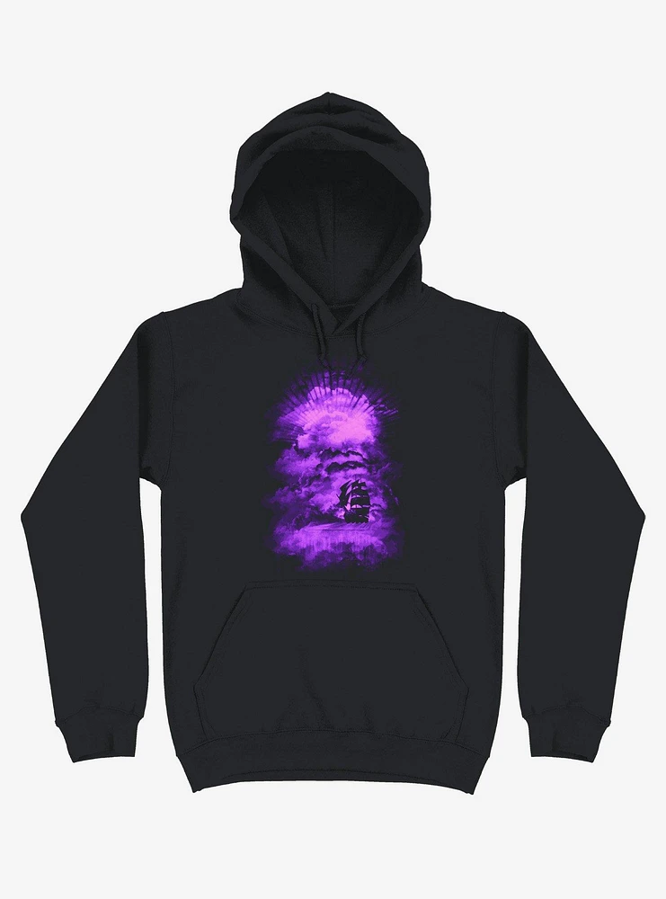 Ship Sailing Into The End Of Bright World Black Hoodie