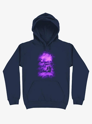 Ship Sailing Into The End Of Bright World Navy Blue Hoodie