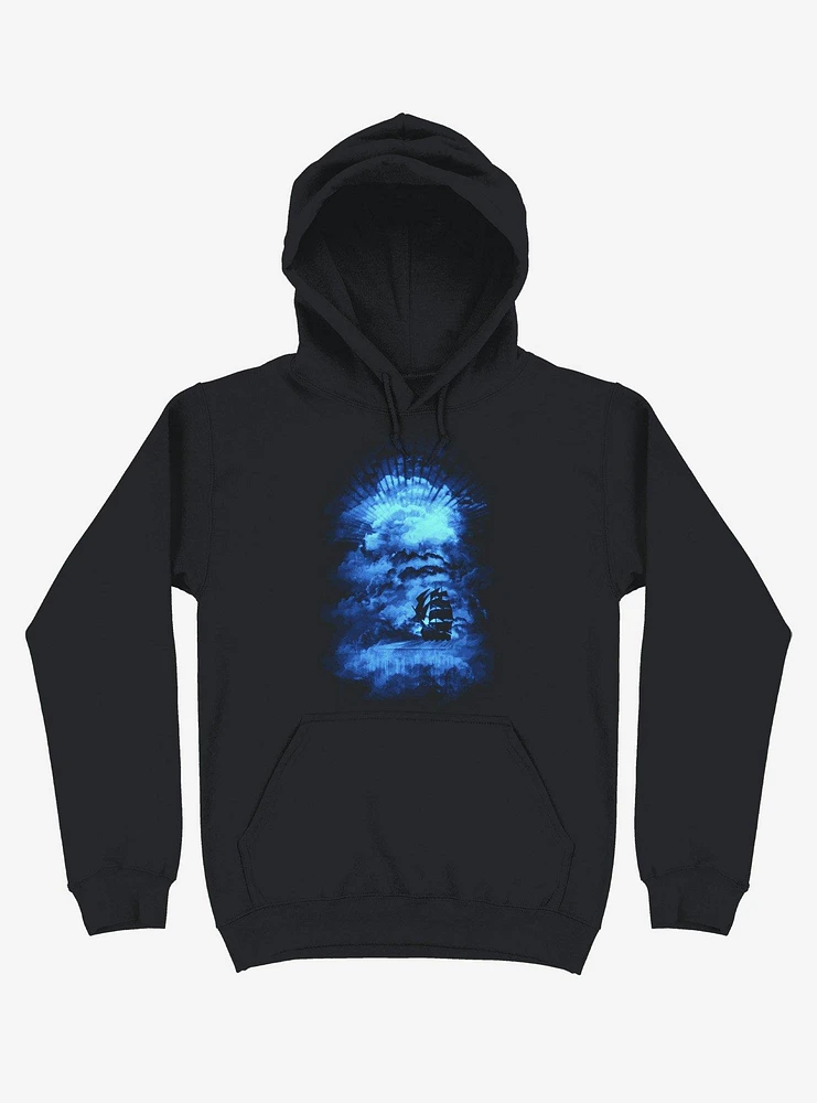 Ship Sailing To The End Of Bright World Black Hoodie
