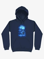 Ship Sailing To The End Of Bright World Navy Blue Hoodie