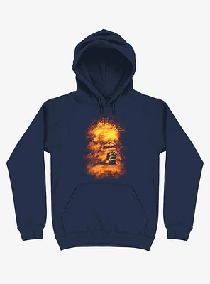 Ship Sailing To The End Of World Navy Blue Hoodie