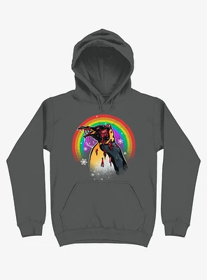 Zombie Blood Rainbow Penguin Charcoal Grey Hoodie