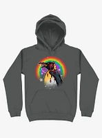 Zombie Blood Rainbow Penguin Charcoal Grey Hoodie