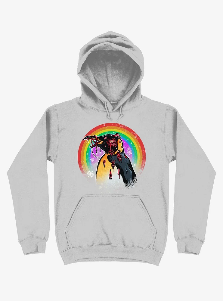 Zombie Blood Rainbow Penguin Sport Grey Hoodie