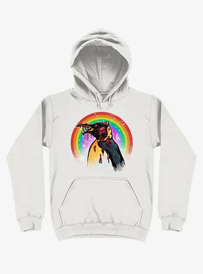 Zombie Blood Rainbow Penguin White Hoodie